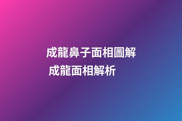 成龍鼻子面相圖解 成龍面相解析